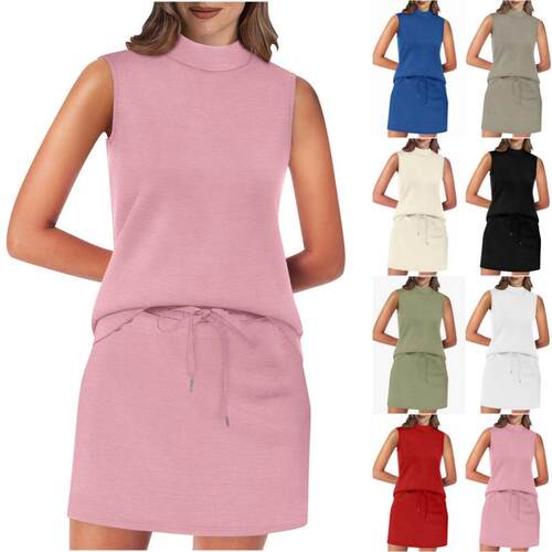 Women's 2-Piece Casly Lamiit Skirt Set - Casual Top