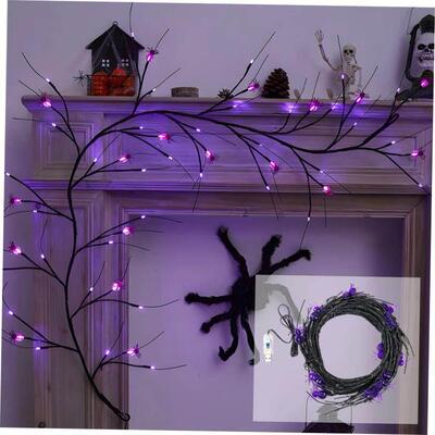 Halloween Purple Spider Vine Waterproof Timing String Light
