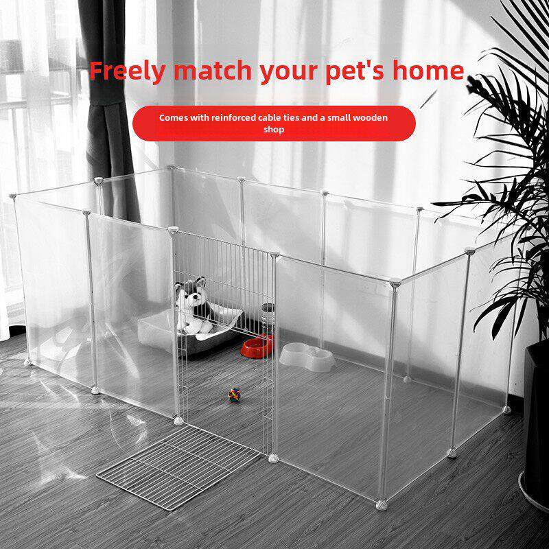 宠物围栏室内狗笼犬舍挡板护栏猫围栏小型狗泰迪兔隔离门塑料