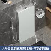 带盖子板蹲便器蹲厕坑式 钢化璃玻所水 71便池感应冲水箱家用落地式