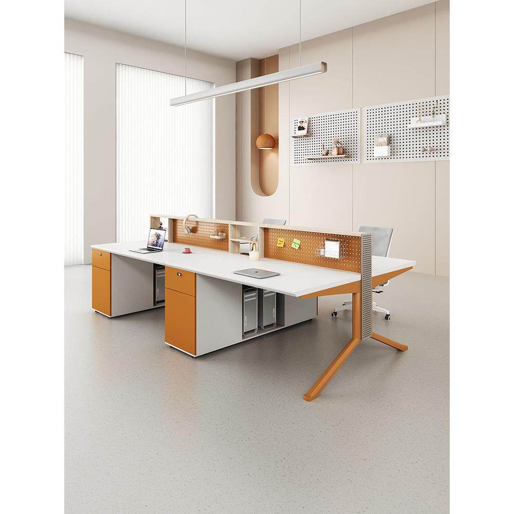 办公桌简约现代工位办公桌椅组合双两4四6人位员工办公家具职员桌