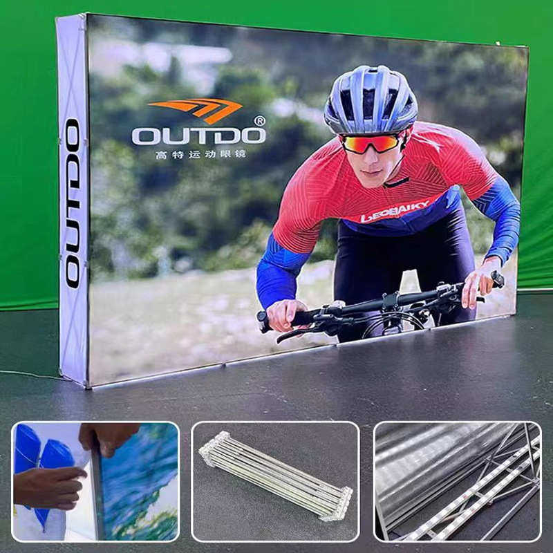 拉网灯箱户外展会便携式背景墙签名墙led可折叠广告灯箱定做订做