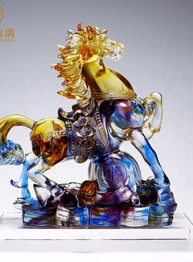 公司工艺品开业大气电视柜年会摆件装饰品家居马琉璃礼品实用创意