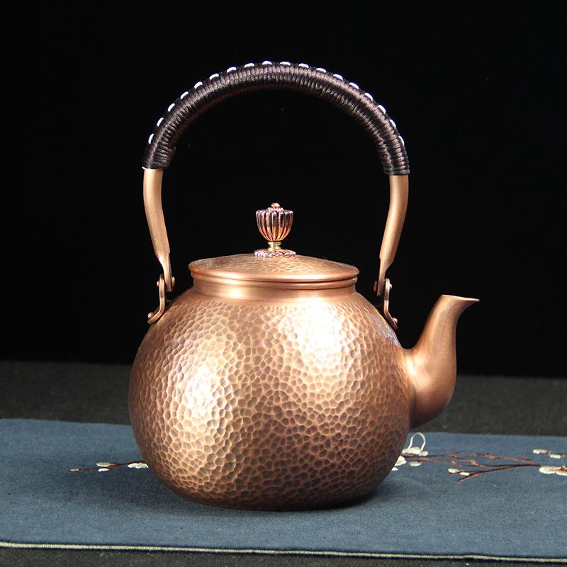 手工锤点铜壶烧水壶纯紫铜中式家用户外围炉煮茶铜壶茶壶茶具