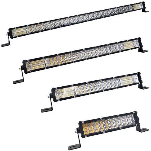 新款汽车led长条射灯12v24v高亮中网三排强光越野车顶前杠货车灯