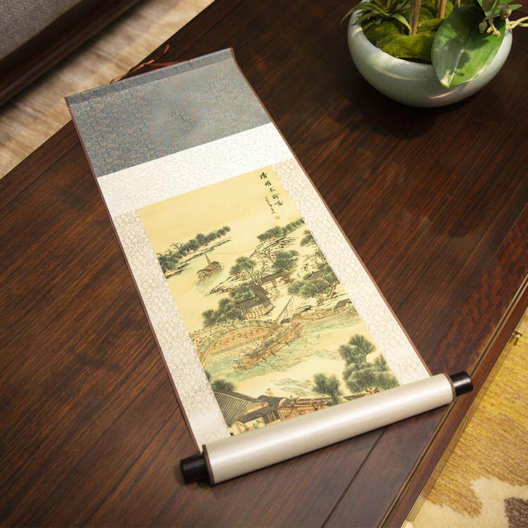 中国特色传统工艺礼品摆饰中国风丝绸画轴挂画出国留学商务送老外