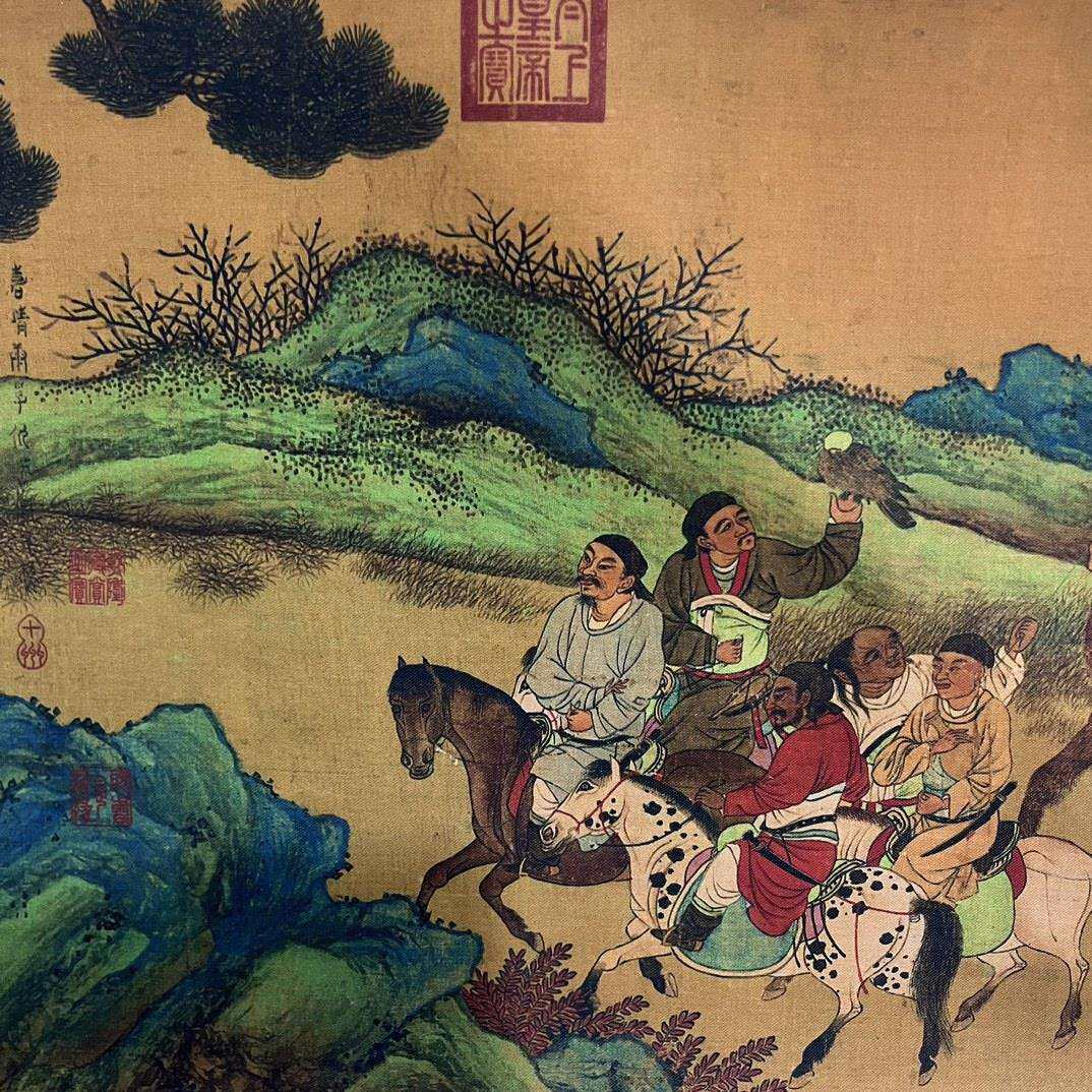 仿古名人字画 仇英文姬归汉 卷画卷轴客厅装饰画国画收藏挂画