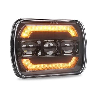 5*7牧马人方灯LED带转向功能车灯7寸汽车前照明大灯YJH6054 H5054