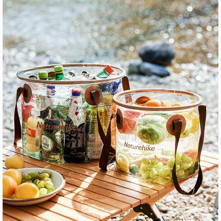 挪储客外折叠透明水桶露营便携式水盆水水桶饮678用户装水桶车载