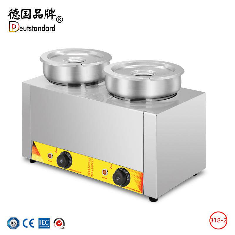 双头酱汁保温容器电热保温恒温设备果酱泵不锈钢机壳小吃设备