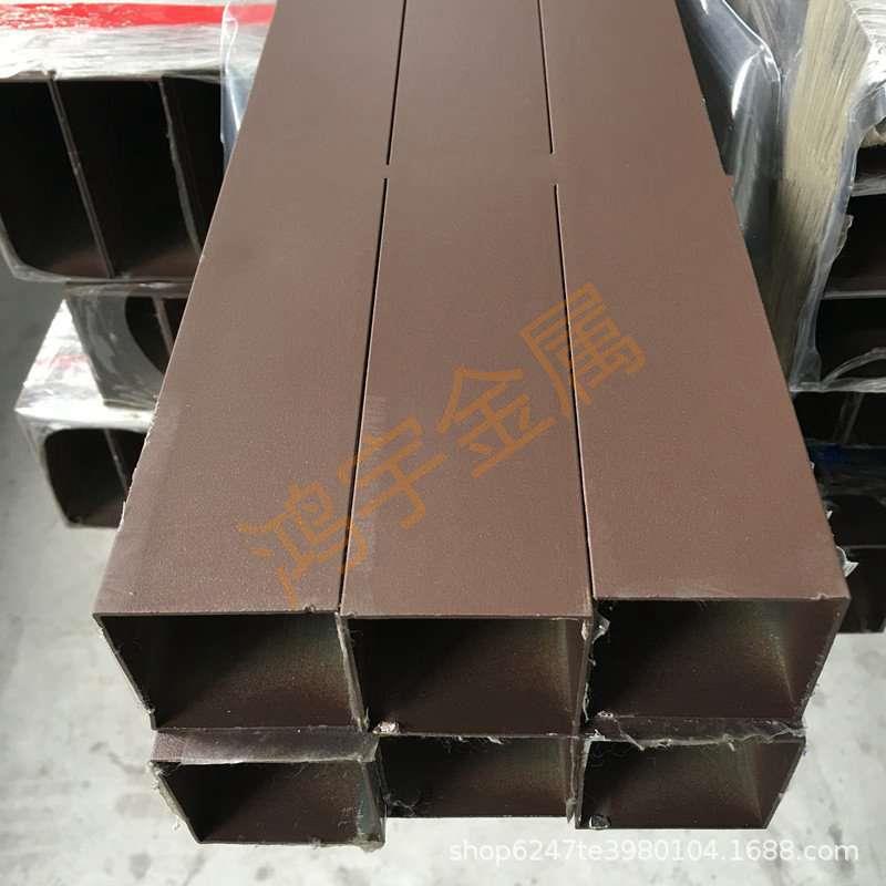 现货467烤漆涂咖啡色铝方喷管矩形铝合金方管76*442mm铝*通方扁通