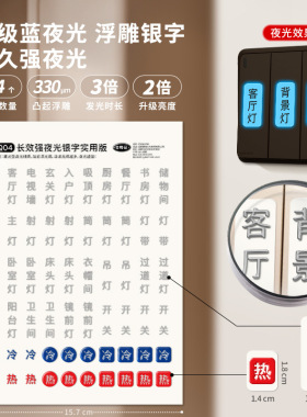 空开家用新款发光电源闸盒按钮开关贴电表箱荧光贴纸标签装饰遮丑
