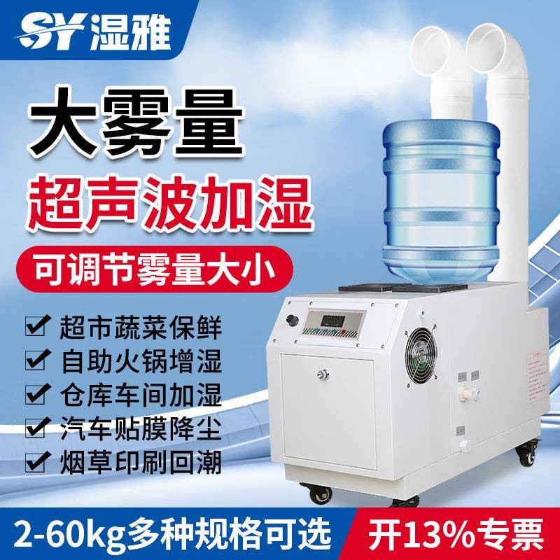 湿雅超声波工业加湿器波雾化机商用车间汽车贴膜降尘设备节能高效