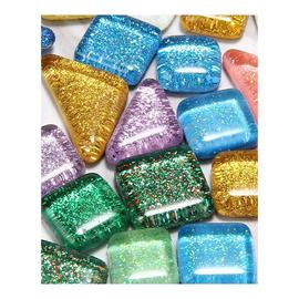 120g70pcscolorfulglittershinyglassmosaictilesbul