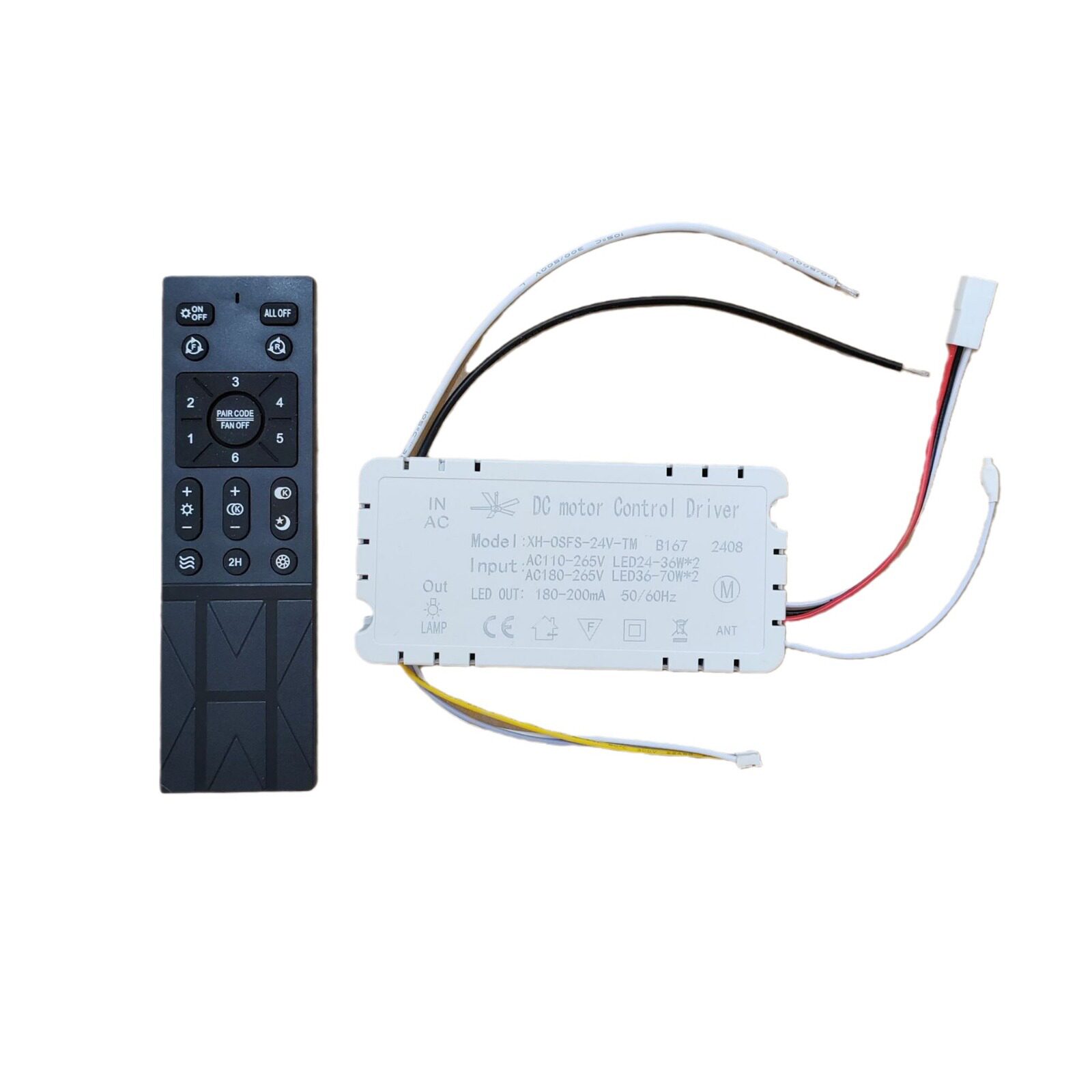 吊扇灯变频遥控器6档调速遥控接收控制器X-F-24V风扇灯适用配件