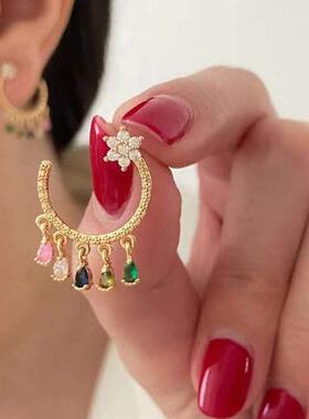 Colorful earringsand creative fashion tassel earrings
