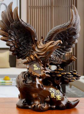 木纹展宏图雄鹰饰品办公室装修客厅大鹏展展翅雄鹰开幕式高端饰品