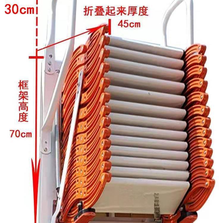 阁楼伸缩楼梯室外家用平台复式隔层加厚壁挂折叠升降小户型伸拉梯