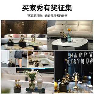 轻UQI奢摆件金属意现代简约艺术彩球色球样板房创客电厅视柜旁装
