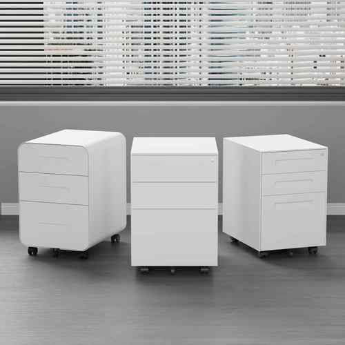 活动办公柜移动矮柜文件柜公司抽屉式储物柜办公桌边柜钢制收纳柜