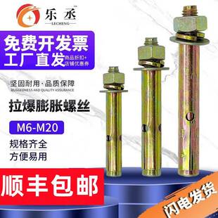 整箱国标彩锌膨胀螺丝大全小头拉爆膨胀爆炸螺丝镀锌膨胀丝m6 m12
