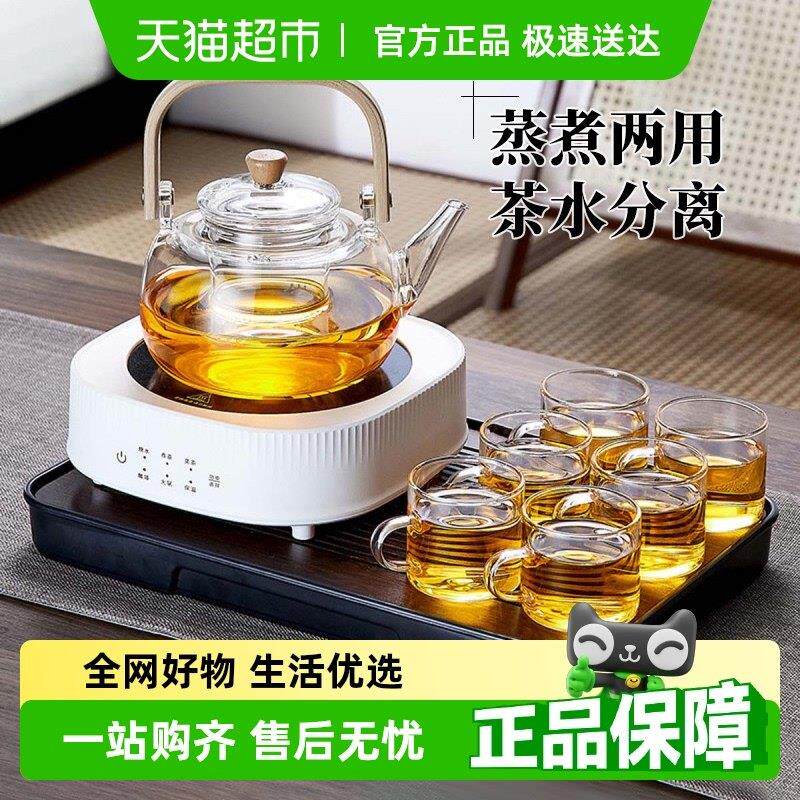 包邮蒸煮玻璃茶壶电陶炉加热提梁壶烧水壶家用茶具围炉煮茶器