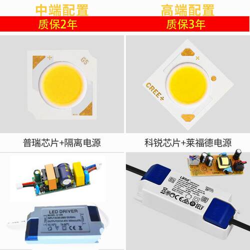 无主灯明装格栅射灯led斗胆灯客厅家用卧室房间长方形射灯双头筒
