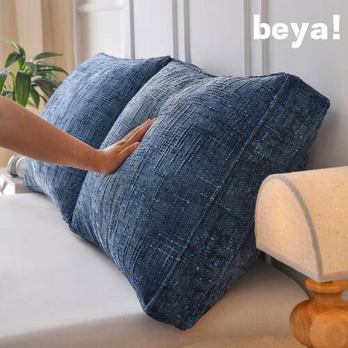 Beya !斯堪的纳维亚纹理亚麻床边软袋靠背沙发组合靠垫凸窗卧室双