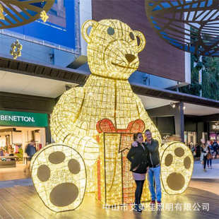 饰 网红户外圣诞熊卡通动物造型灯大型灯光秀节商场美陈亮化节日装