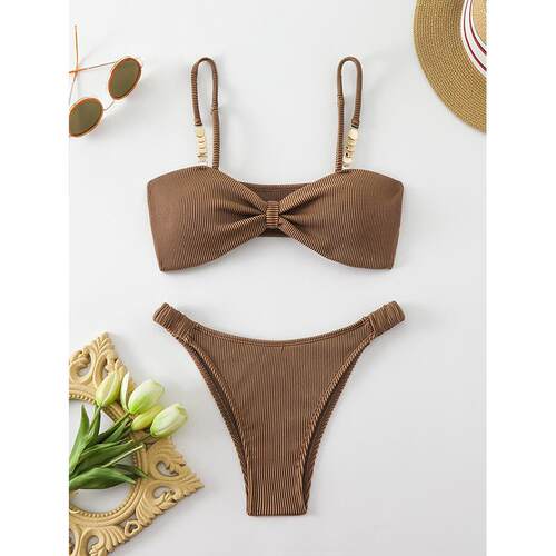 Bikini camisole split swimsuit high waisted beach swimsuit