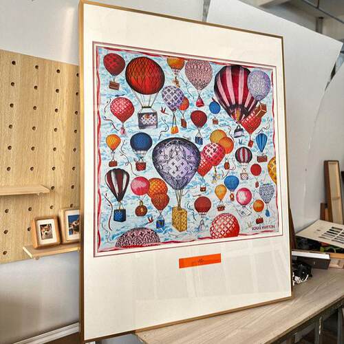 丝巾装裱无失真立体70可拆多层卡纸景深画 画框定制90*90围巾裱框