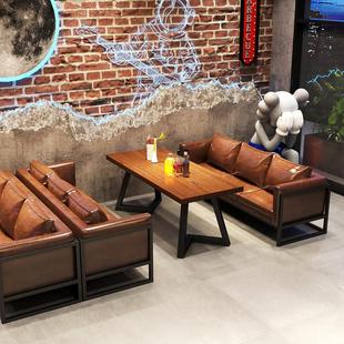 工业风酒馆咖啡厅酒吧沙发桌椅烧烤店火锅西餐厅餐吧清吧卡座沙发