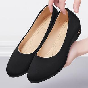 布鞋 正品 软底正品 新款 工作黑色不累5202妈妈夏豆单豆 老北京脚女鞋