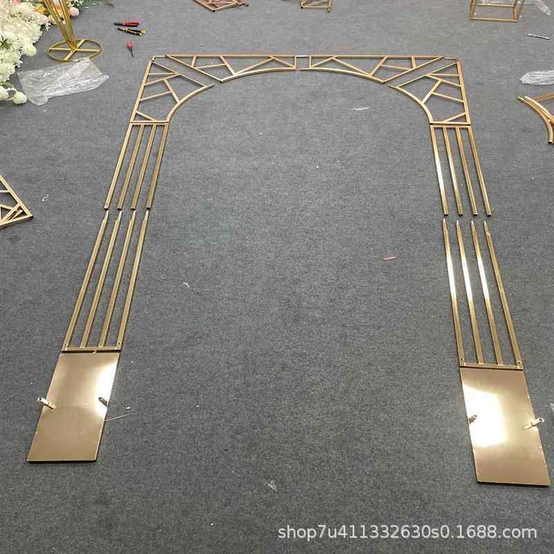背婚庆新款铁艺拱异形多PWK杠门屏风架婚礼舞台道具景装饰镀金架