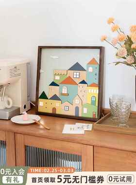 厅依日系原木客厅墙房电表装饰画卧斯室床头MJI走廊儿童餐挂画壁