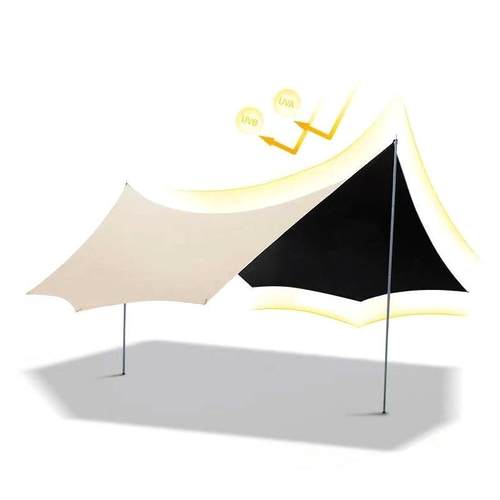 户外天幕黑胶便携式野营帐篷露营遮阳帐篷自驾游蝶形帐篷黑胶天幕