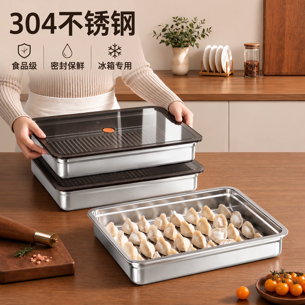 佳帮手不锈钢食品级密封饺子盒