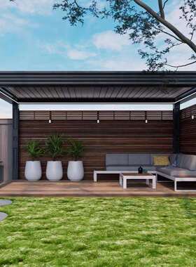 UGS星铝阳金电动百叶翻板凉亭月合光棚光棚别墅花园光房