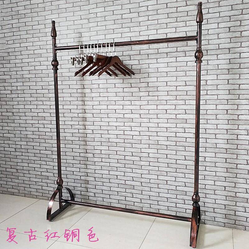 铁艺覆古服装架服装店衣架展示架落地式男女装童装单杠挂衣服架子