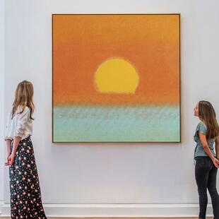 安迪沃霍尔日出日升挂画现代简约客厅大尺寸装饰画大色块暖色壁画