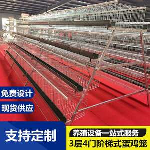 鸡笼阶梯式蛋鸡笼肉鸡笼鸡舍食槽鸡笼支架坚固镀锌丝焊接