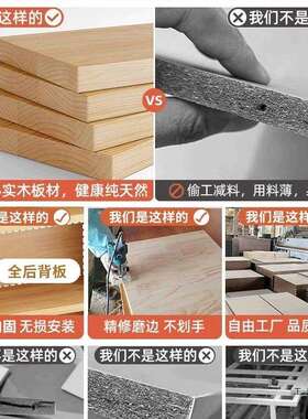 实木架地落置墙物架儿童简易书柜省空间一书体靠柜子家F98M595H用