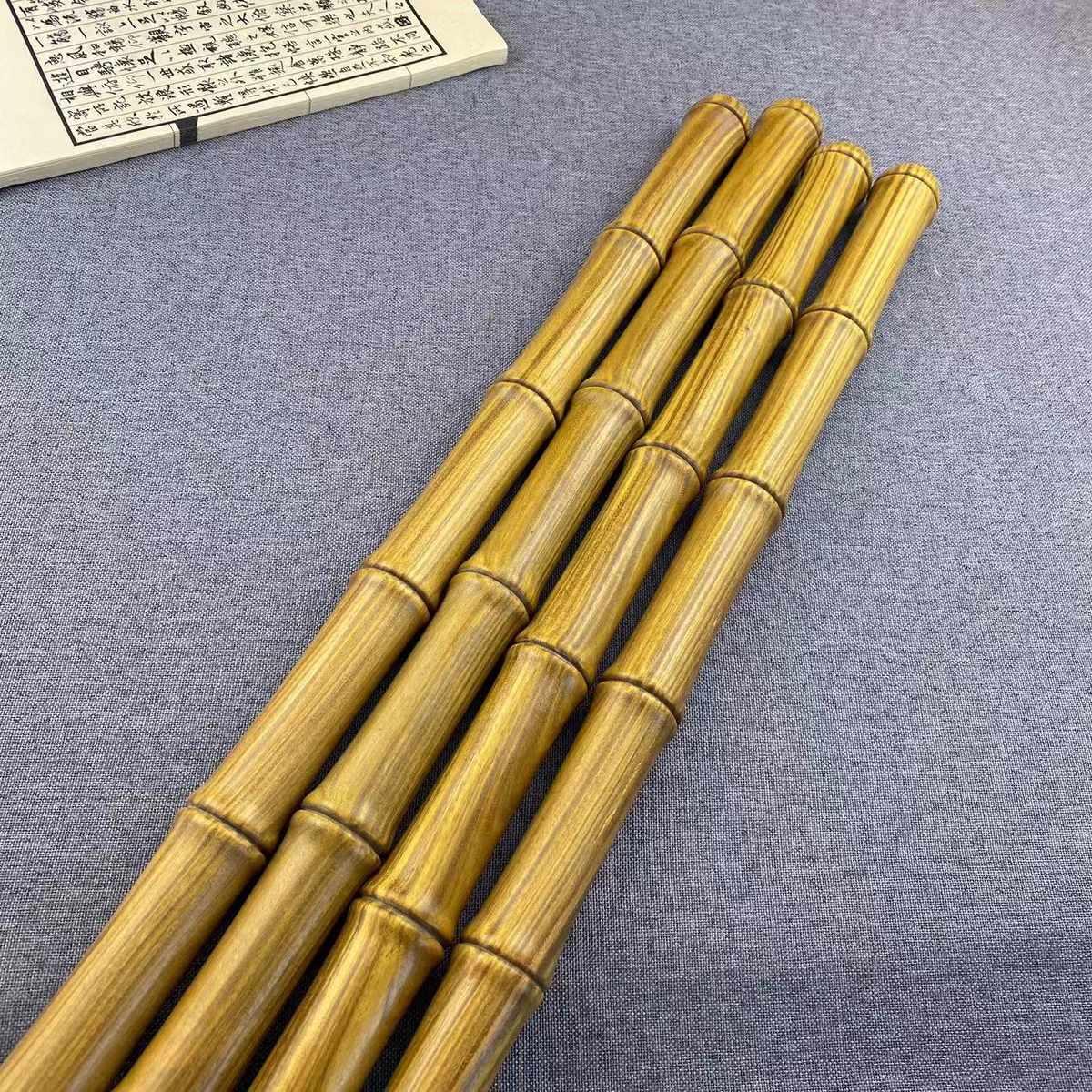 武术把玩竹节健身棍绿棍檀木棍圆棍鞭杆阿根廷棍