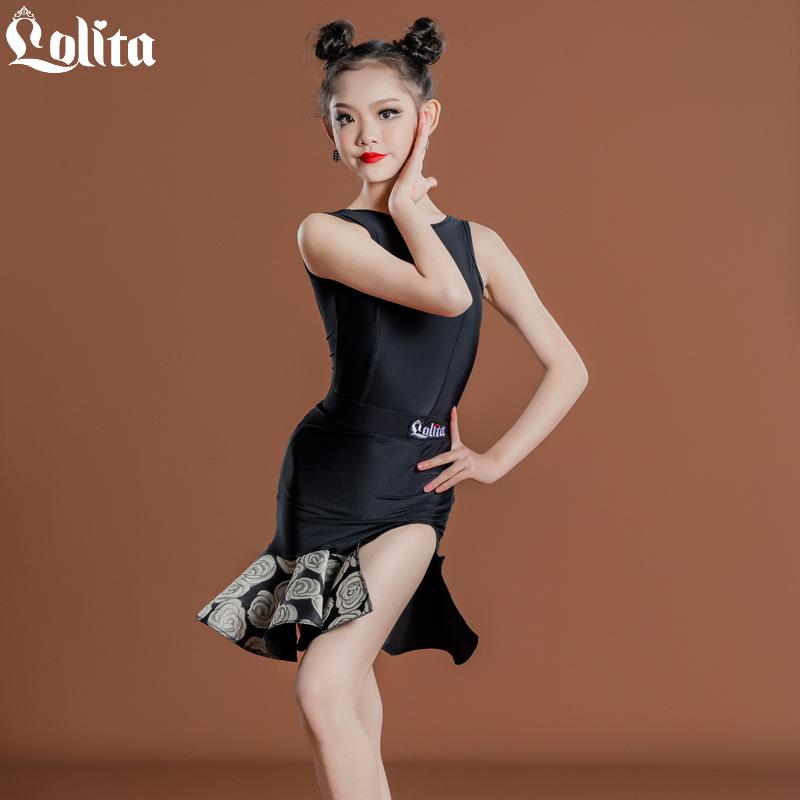 洛利塔少儿高档训练舞蹈拉丁服拉丁舞服练习服舞蹈专业女童表演服