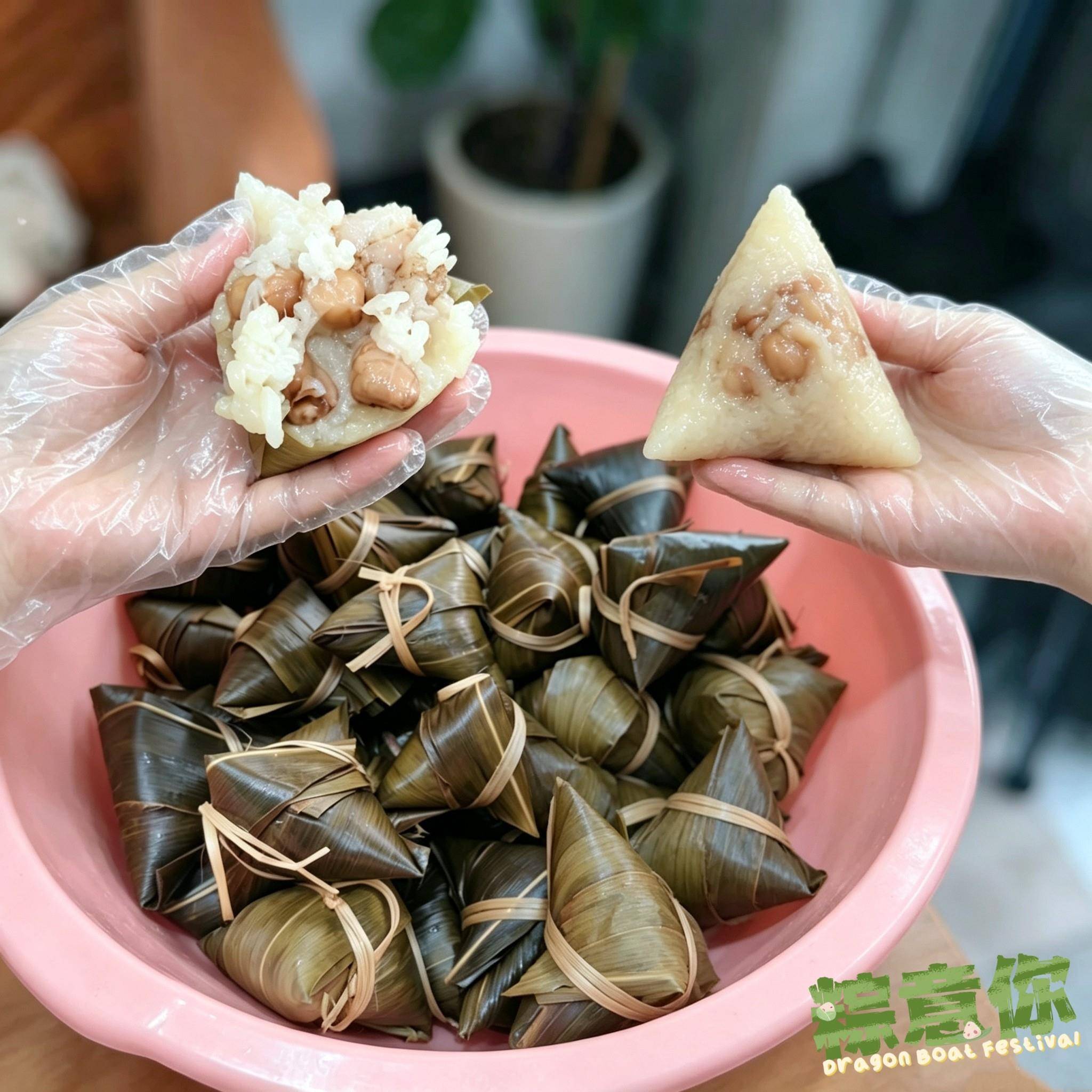 新日期农家手工柴火粽子传统古法慢煮粽正宗家乡风味端午肥肉花生