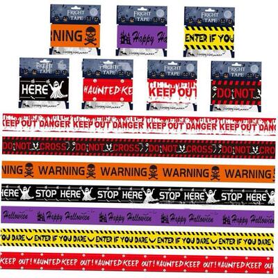 万圣节骷髅隔离警告胶带场景装饰警告