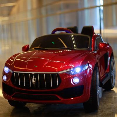 高档玛莎四拉蒂儿童电动车遥控可坐人男女宝四轮宝汽车小孩驱玩车