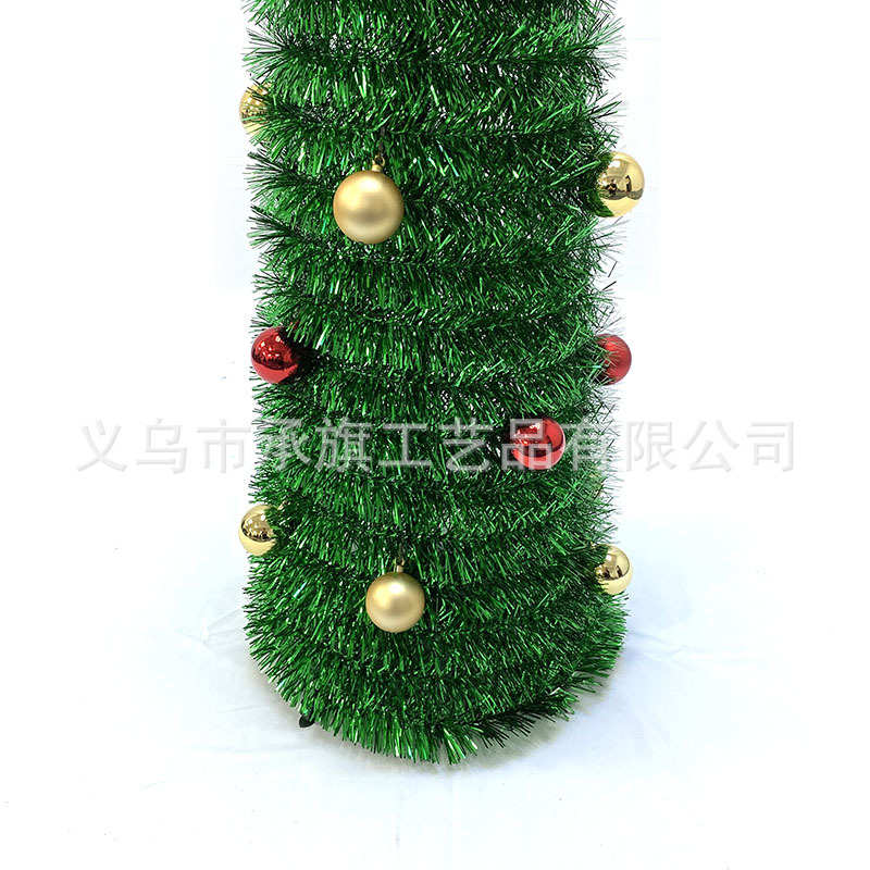 圣诞树5茜草8m.球新款pet11绿色圣诞伸缩/毛条可折叠装饰.