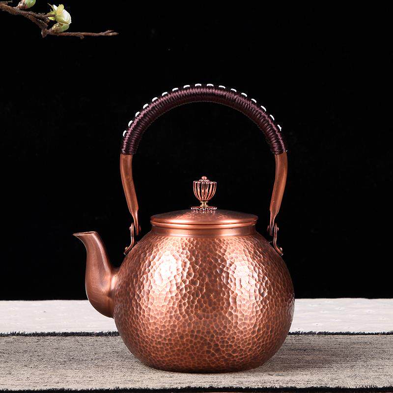 京界临铜壶 2号手工原色紫铜壶 烧水壶茶具铜器 养生壶泡茶壶