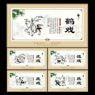 中医华佗五禽戏挂图养生馆健身文化宣传装饰画八段锦海报墙贴图片